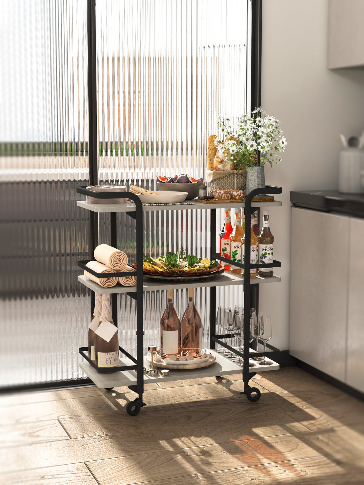 3-Tier Food Cart /w Screw Pack 795*380*905mm