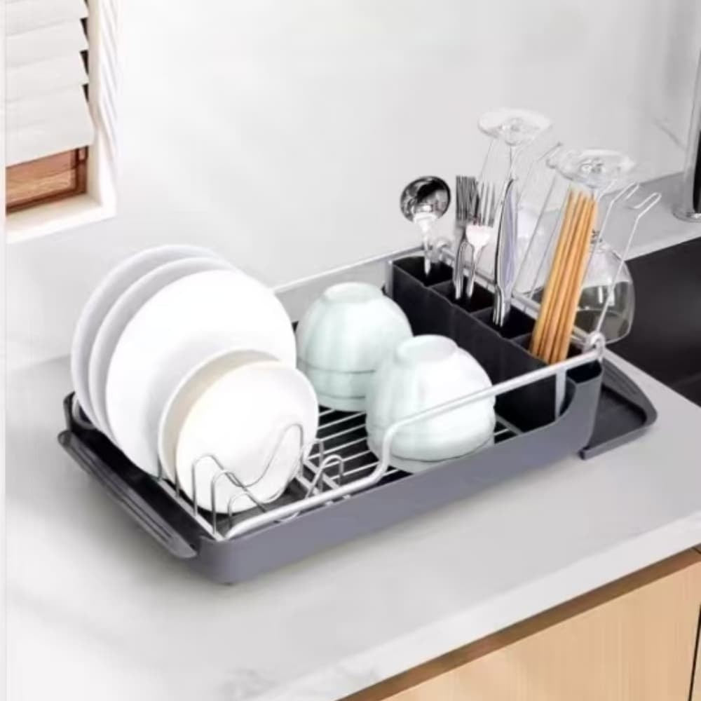 Aluminum Dish Drying Rack /w PP tray