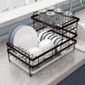 Double-Layer Dish Drying Rack /w PP tray & cutlery holder