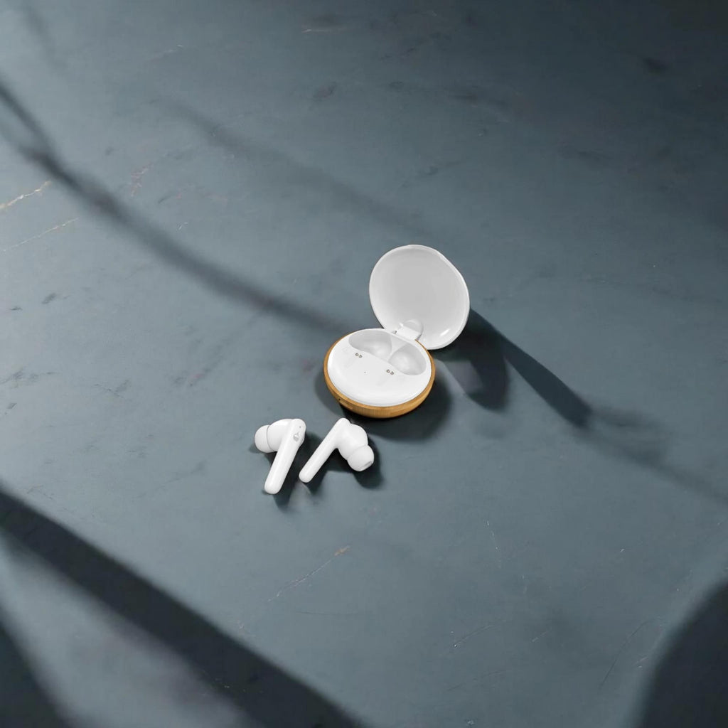 Bamboo Tunes- Eggshell Shock Earbuds