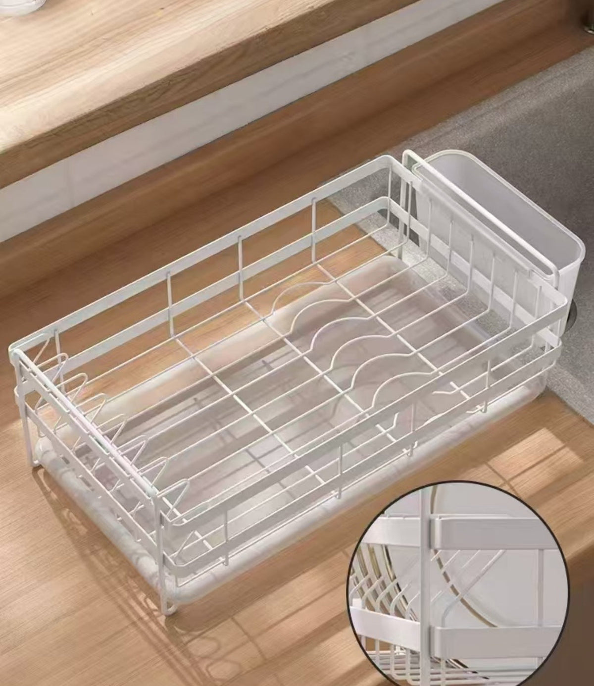 Dish Drying Rack /w PP tray & cutlery holder