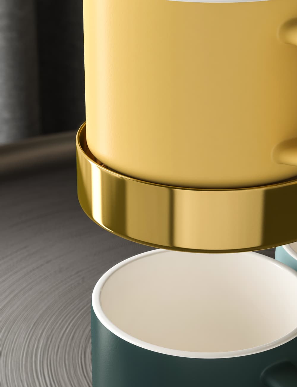 2-Tier Mug & Stand Set /w Macaron Ceramic Cup