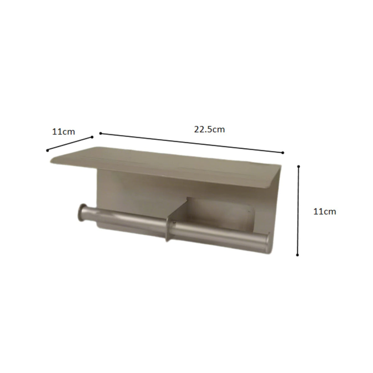 Double Toilet Paper Holder /w Nail-free Adhesive 225*110*110mm