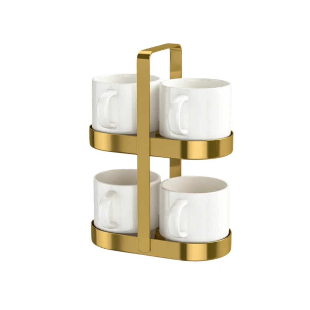 2-Tier Mug & Stand Set /w White Ceramic Cup 174*94*236 mm