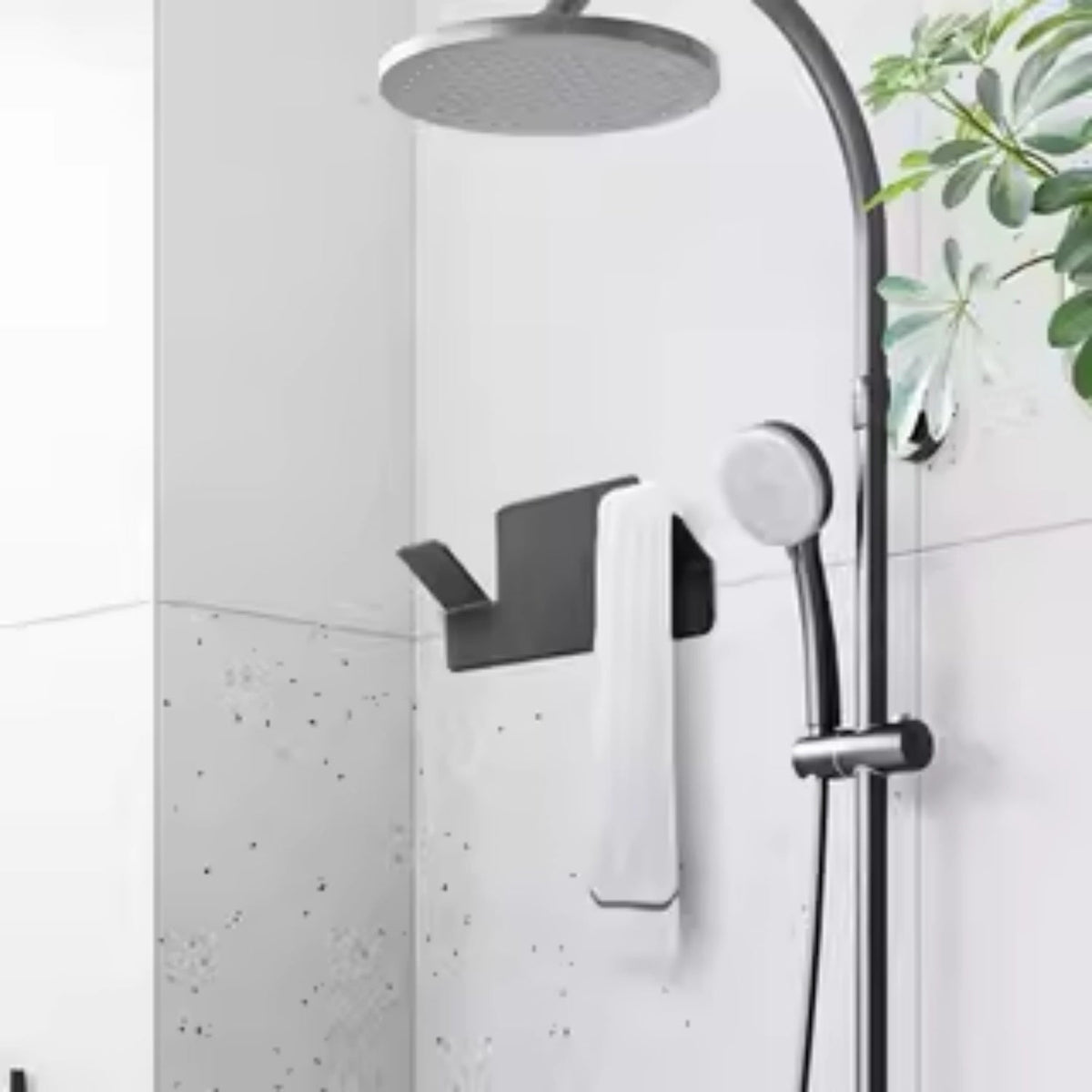 Black Holder Hanger /w Nail-free Adhesive 120*30*65mm
